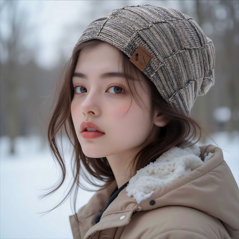 秋冬加绒混色百搭毛线针织帽保暖时尚套头帽欧美冬季女帽跨境|undefined