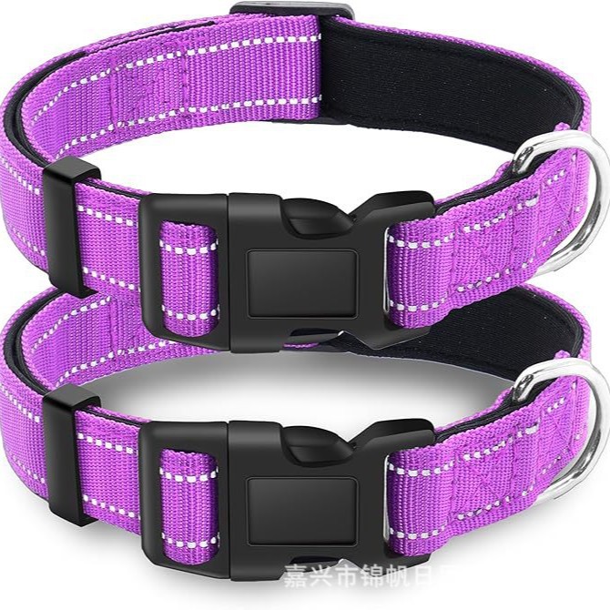 Fabricante collar para mascotas collar para perros juego de correa de nailon reflectante ajustable juego de collar para perros