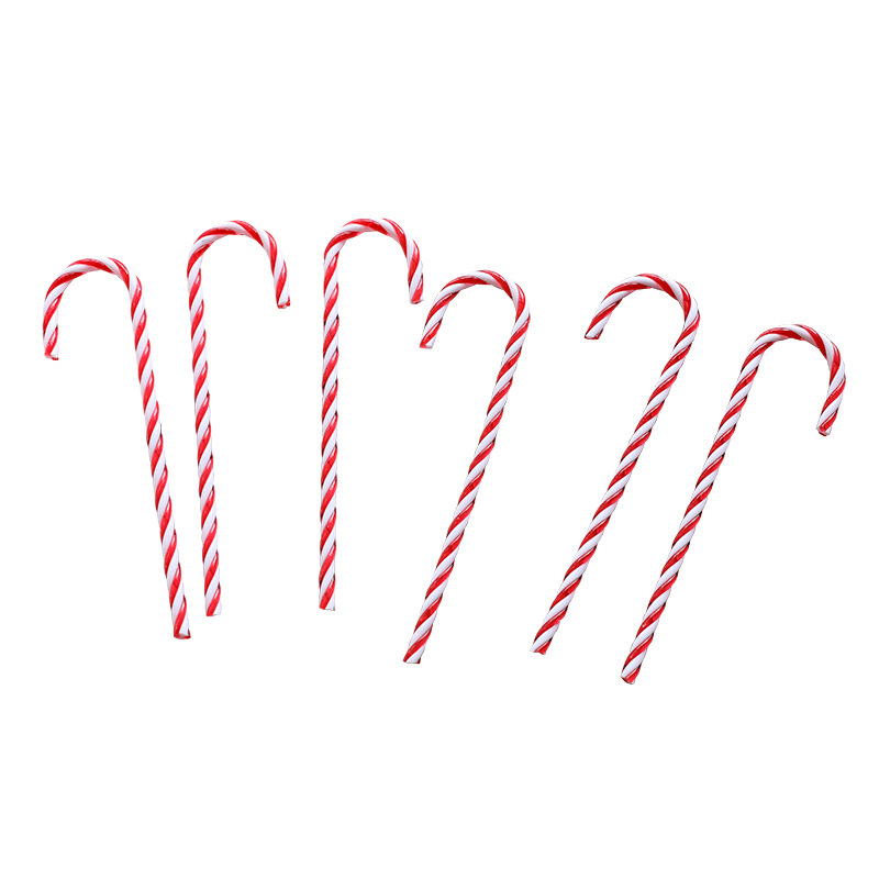 Adornos navideños de plástico con forma de bastón, decoraciones colgantes para árboles de Navidad, coronas navideñas, accesorios de guirnalda navideña se pueden mezclar.