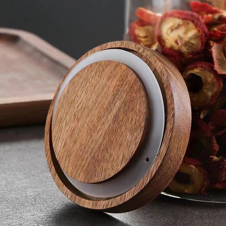 Gran CAPACIDAD DE Acacia tapa de madera sellada tarro verde naranja granos de vidrio de almacenamiento tarro de té de vidrio de alta borosilicato hogar tarro