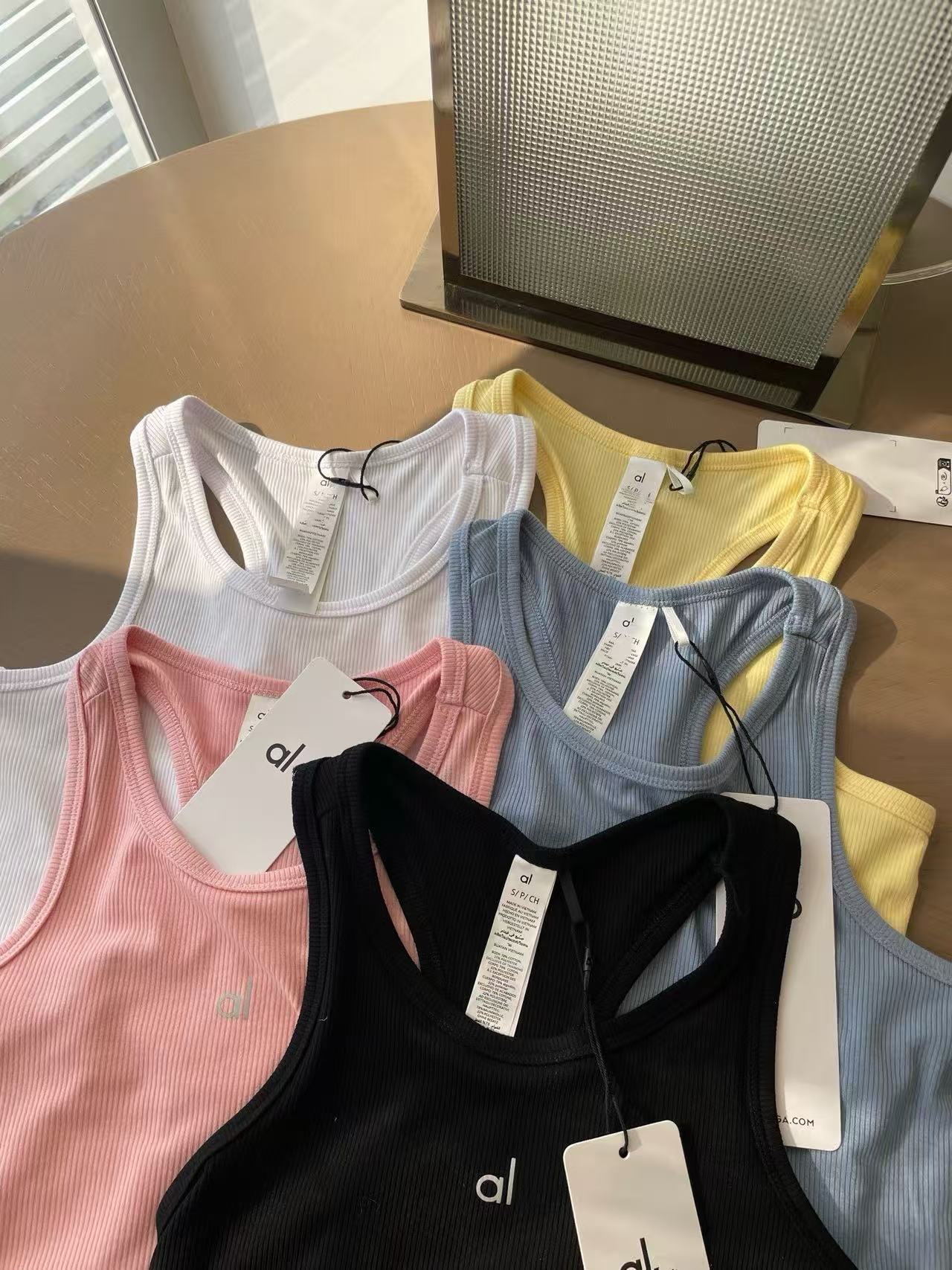 Geribbeld tanktop dames multipack voor yoga gym running dagelijks_voghion.com