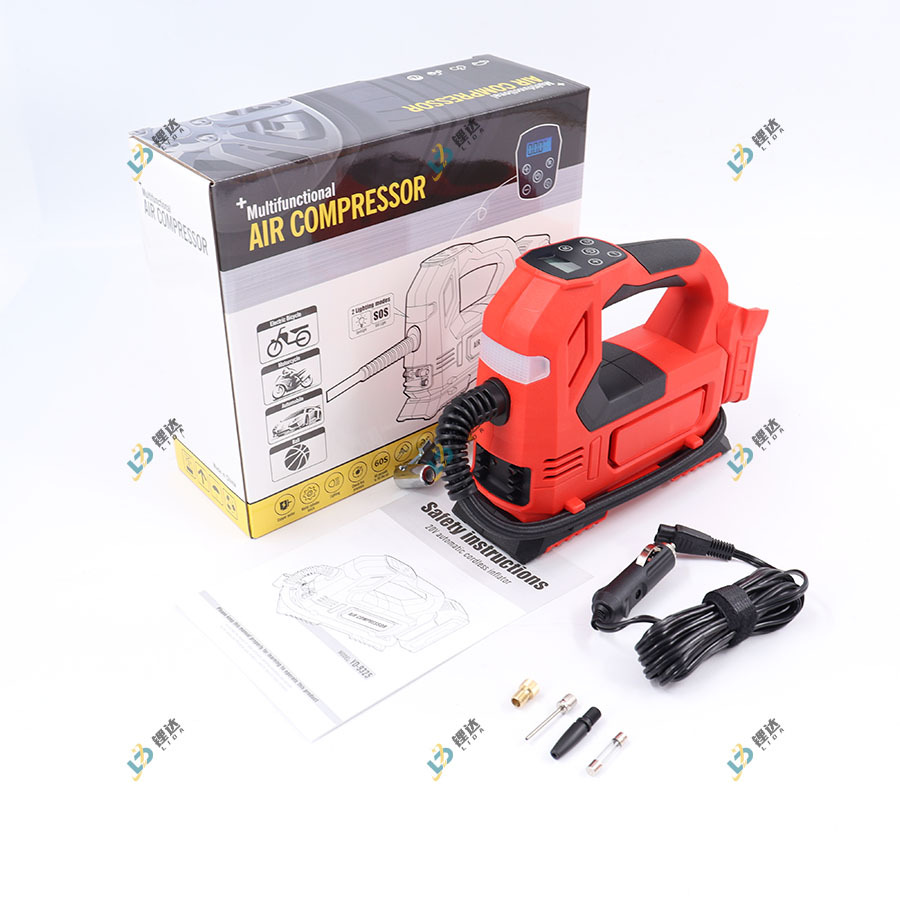 Bomba de inflado montada en el vehículo de mano transfronteriza tipo Muchian, bomba de inflado portátil con iluminación ajustable y luz de viento ajustable