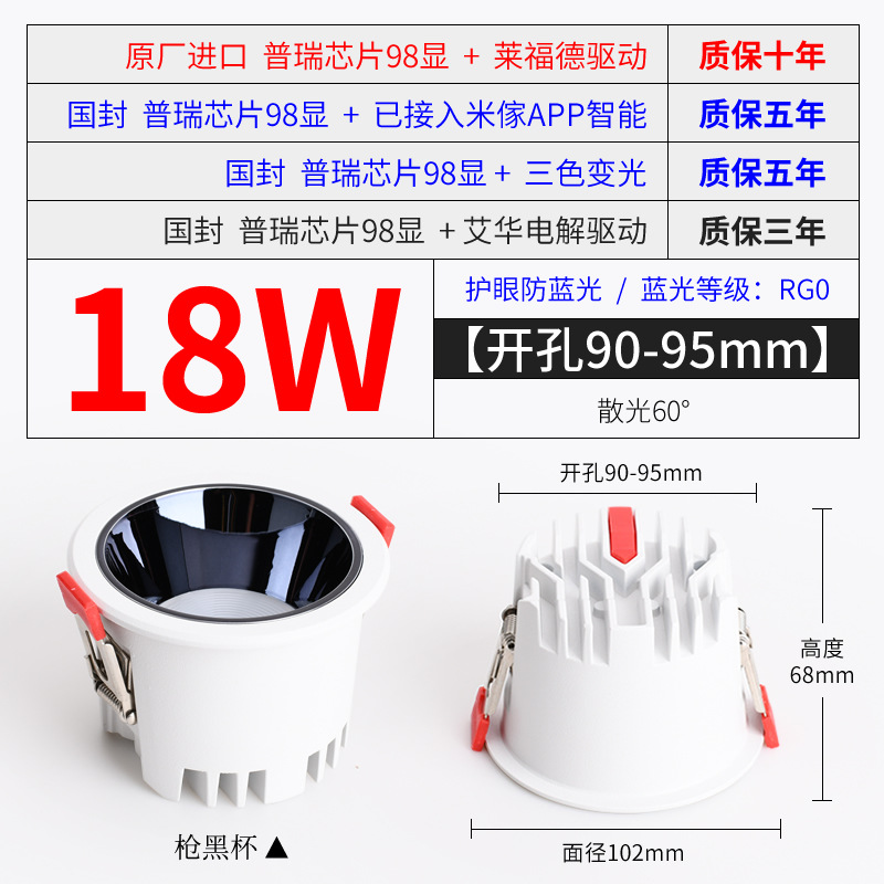 [narrow edge model] 18w gun black 90-95 opening