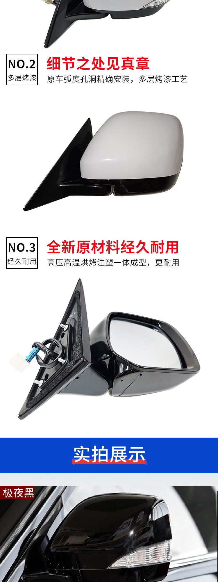 Suitable for 14 to 22 years Nissan Patrol Y62 rearview mirror reverse mirror turn signal reflective lens assembly