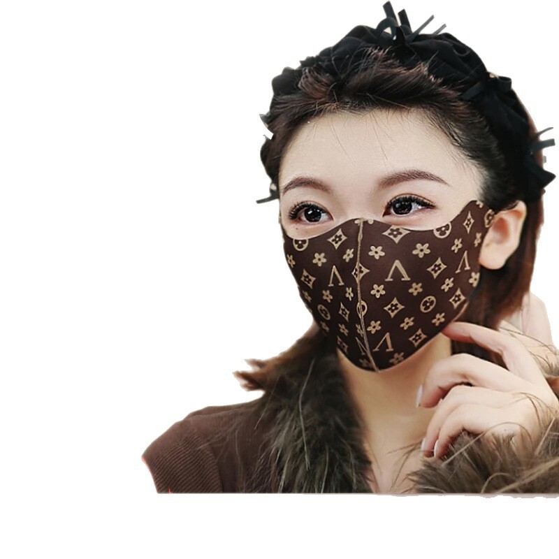 网红秋冬时尚高弹保暖防晒口罩女高颜值复古裸感豹纹防风亲肤面罩|undefined