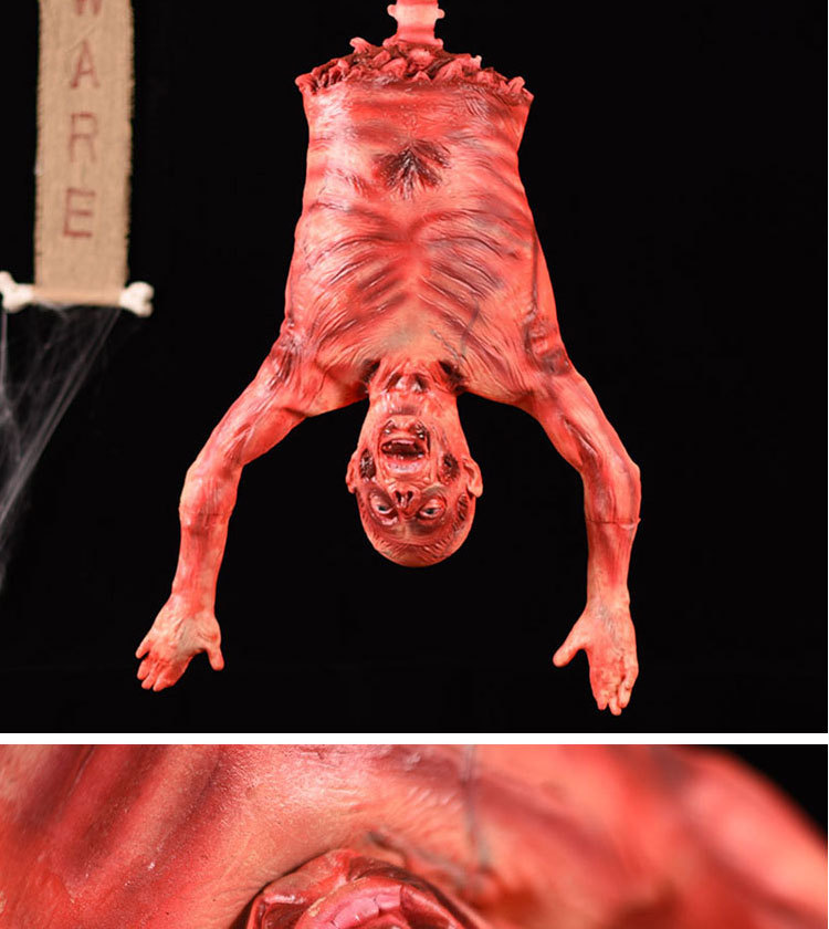 Halloween Hängende Leichen-Requisite, Künstlicher Totenleichnam aus Latex, Gruselige Dekoration für Spukhaus, Gartenparty, Horror-Requisiten ﻿ – Detail 6