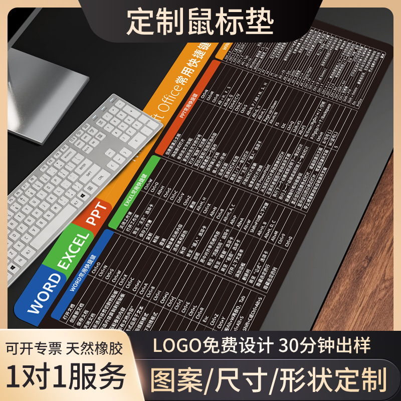 Extra Large Desk Pad Shortcut Keys Collection Thickeneded Edge Keyboard Pad Douyin Xiaohongshu Same Style Office Mouse Pad