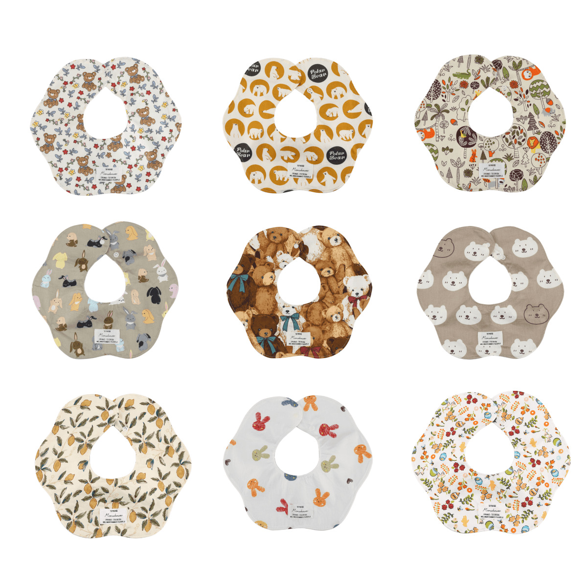 Summer Thin Type a 360-Degree Petal-Shaped Children's Bib Waterproof Korean Style Drool Towel Baby Bib