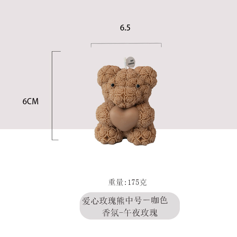 Ventas transfronterizas calientes de alto nivel rosa osos de incienso romántico adorable decoraciones de San Valentín regalos de mano al por mayor