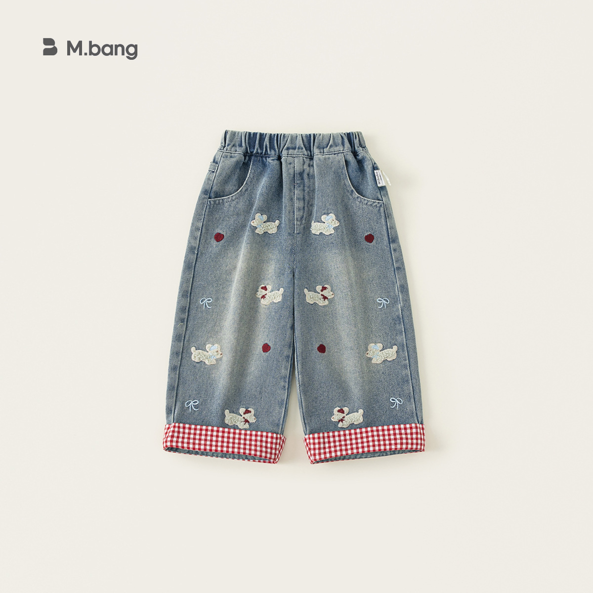 Youbao ropa para niños pantalones para niñas primavera nuevos pantalones de patchwork lindo parche bordado pantalones vaqueros casuales para niños pantalones image 8