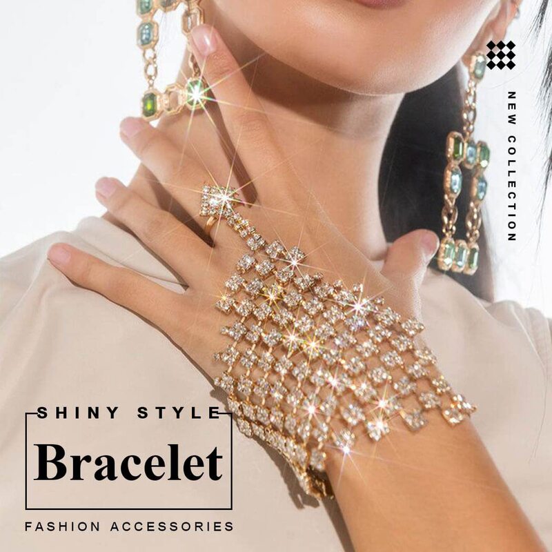 Foreign Trade Personalized Mesh Rhinestone Bracelet, Creative and Versatile Shiny Mittens, European and American Accessories Anklet