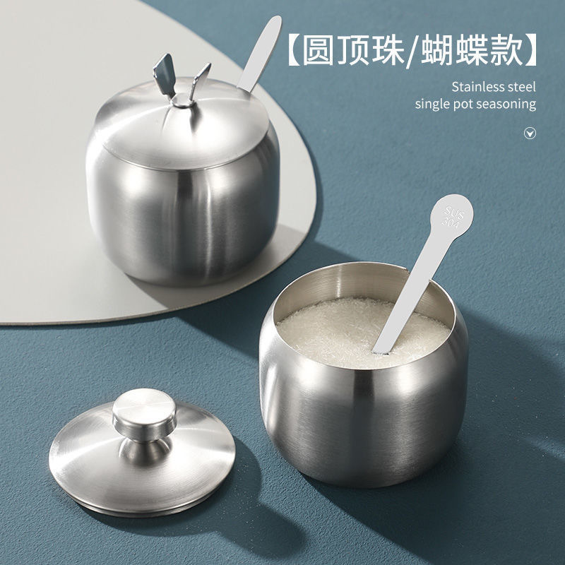 Stainless Steel Thickened Seasoning Jar Wholesale Seasoning Container Oil Can Seasoning Food Jar Kitchen Oil Basin Msg Jar
