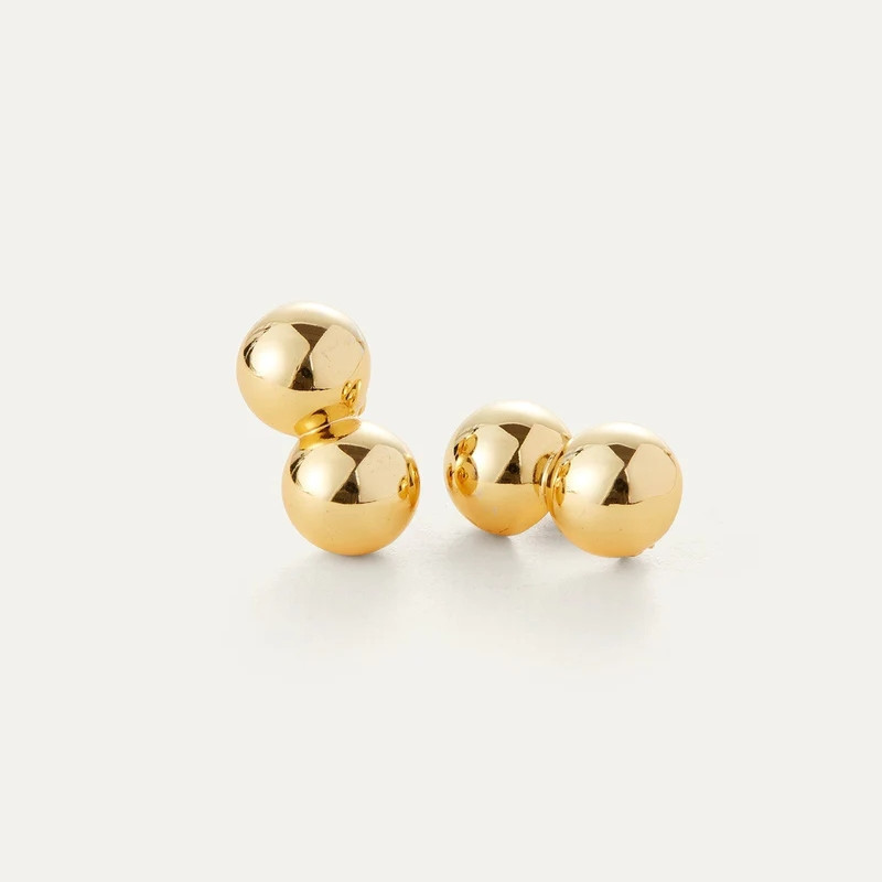1 Pair Lady Ball Plating Copper 18K Gold Plated Ear Studs display picture 10