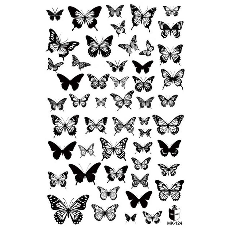 Animal blanco y negro desechable pegatinas de tatuaje belleza pegatinas de tatuaje moda estética patrón de personalidad dama pegatinas de tatuaje