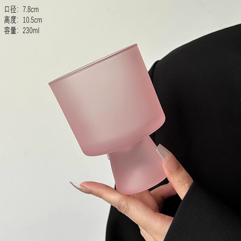 Taza de vidrio con textura mate de nicho Taza de personalidad de estilo ins Taza de bebida de sentido avanzado Taza de helado Taza de postre