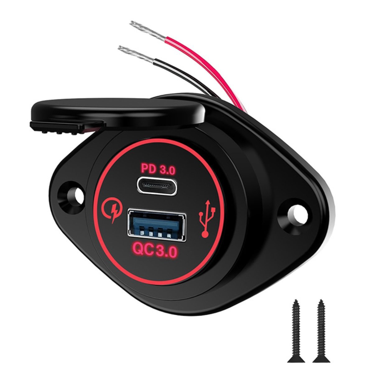 Modified multi-function car mobile phone charger bus saloon car yacht QC3.0USB port PD3.0 fast charging waterproof