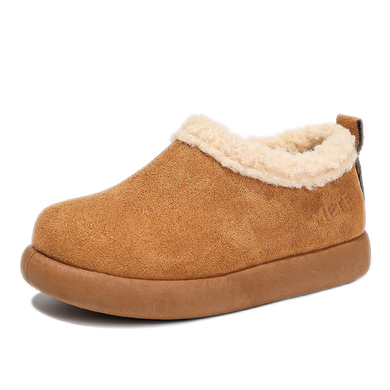 Zapatos de algodón de niñas para niños más vello y grueso botones de invierno 2026 nuevos zapatos de nieve de invierno de niñas cálidas