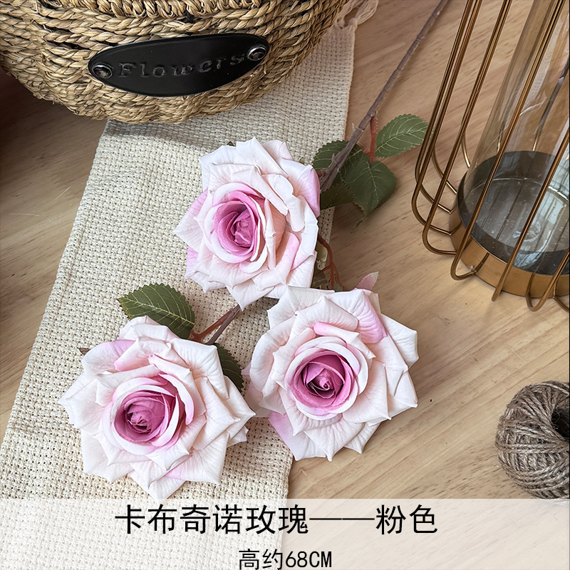 Artificial Rosa sola franela Rosa flor artificial boda decoración del hotel decoración del hogar arreglo de flores flor artificial Rose