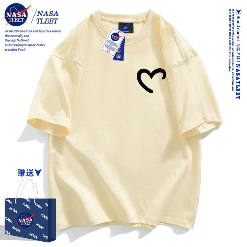 Nasa Co-Branded Simple Sports Casual Fashion Large Size Short-Sleeved Summer Cotton T-Shirt Couple Wear Top Trendy Cool New Nasa Co-Branded Simple Sports Casual Fashion Large Size Short-Sleeved Summer Cotton T-Shirt Couple Wear Top Trendy Cool New