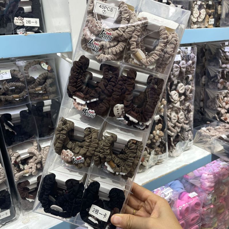 轻奢法式真丝桑蚕丝组合装波光发圈发饰 感弹力发带橡皮筋头绳女|undefined