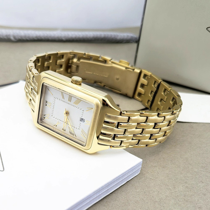 Fossil Watch Stainless Steel Square Mother-Of-Pearl Surface Gold-Tone Fashion Quartz Watch Calendar Waterproof Women's Watch Es5305 Fossil Watch Stainless Steel Square Mother-Of-Pearl Surface Gold-Tone Fashion Quartz Watch Calendar Waterproof Women's Watch Es5305