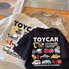 Pure cotton summer boys and girls short-sleeved T-shirt children's new round neck top loose summer clothing baby children's clothing girls t