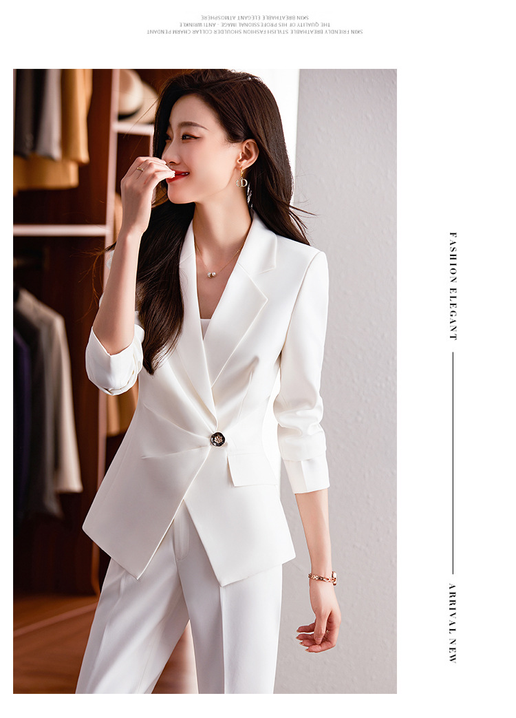 ​​Women's Blue Slim Fit Professional Suit Set - Elegant Blazer & Pants For Office & Formal Occasions​​_voghion.com