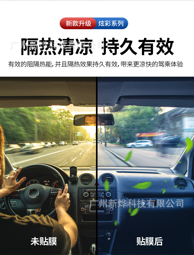 Foreign Trade Dropshipping Gradient Window Film Color Film Pet Material Peel-Off Adhesive Car Home Window Privacy Film Gradient Heat Insulation