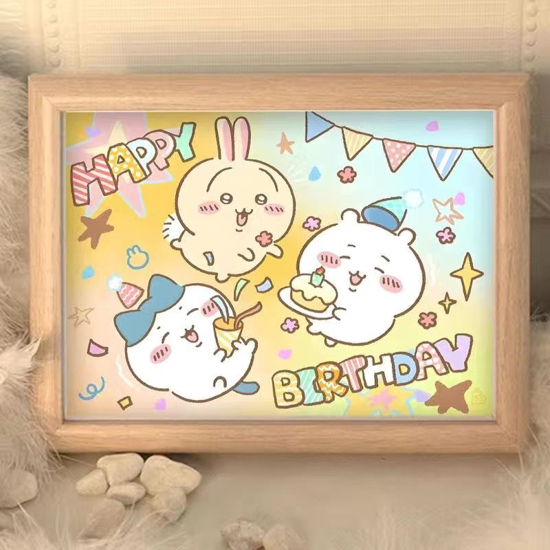 New Chiikawa Happy Birthday Table Children's Cute Cartoon Photo Frames Room Ornaments for Friends Gifts New Chiikawa Happy Birthday Table Children's Cute Cartoon Photo Frames Room Ornaments for Friends Gifts