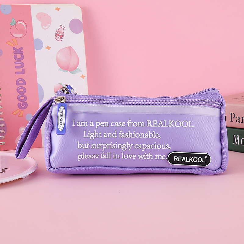 Bolsas de bolsillo transfronterizas de gran capacidad bolsas de bolsillo de doble capa frescas bolsas de papelería creativas bolsas de papelería multifuncionales bolsas de papelería mayoristas