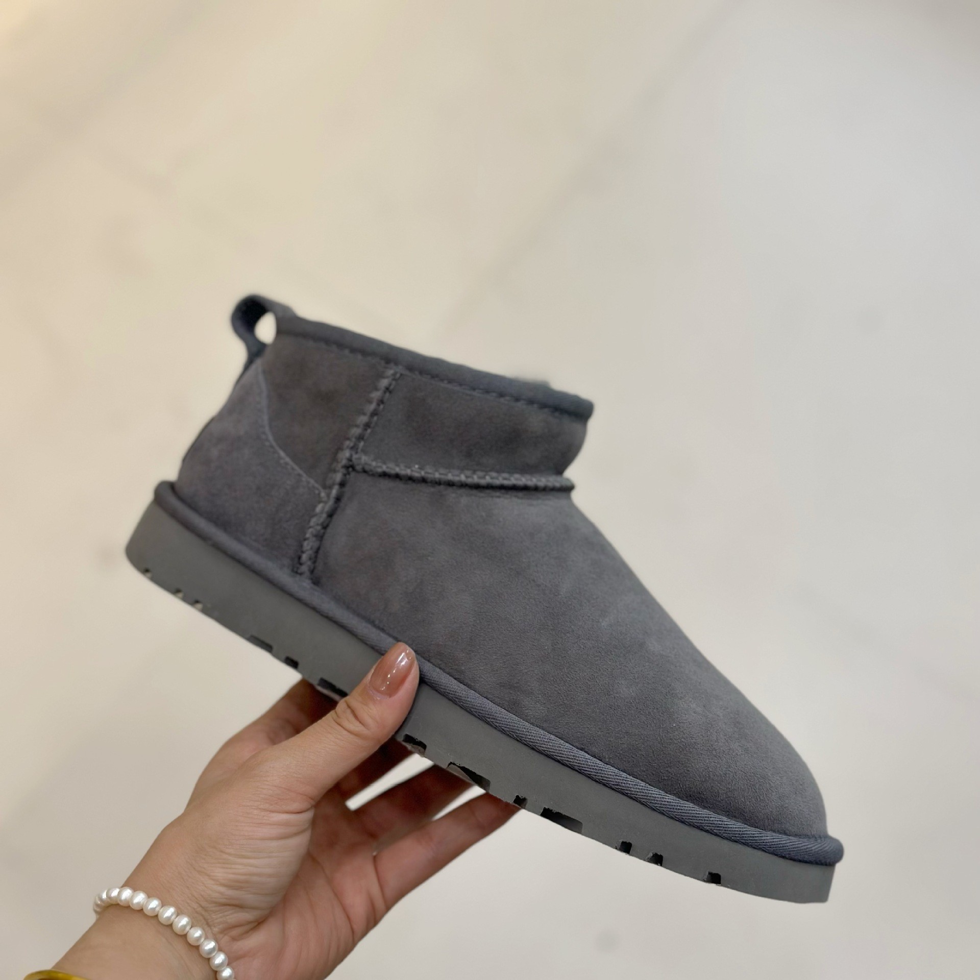 河南桑坡羊皮毛一体厚底スノーブーツ カップル用ローカットミニクラシックWQUUG綿靴