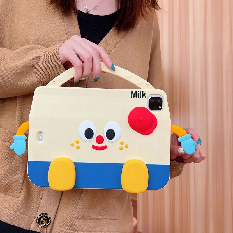 Three-dimensional milk box ipad10 tablet computer silicone protective case portable mini45 three-dimensional drop-resistant applicable