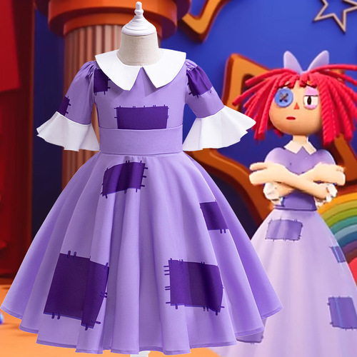 Cross-border new product cosplay magical digital circus Yajiata costume children's stage performance dress
