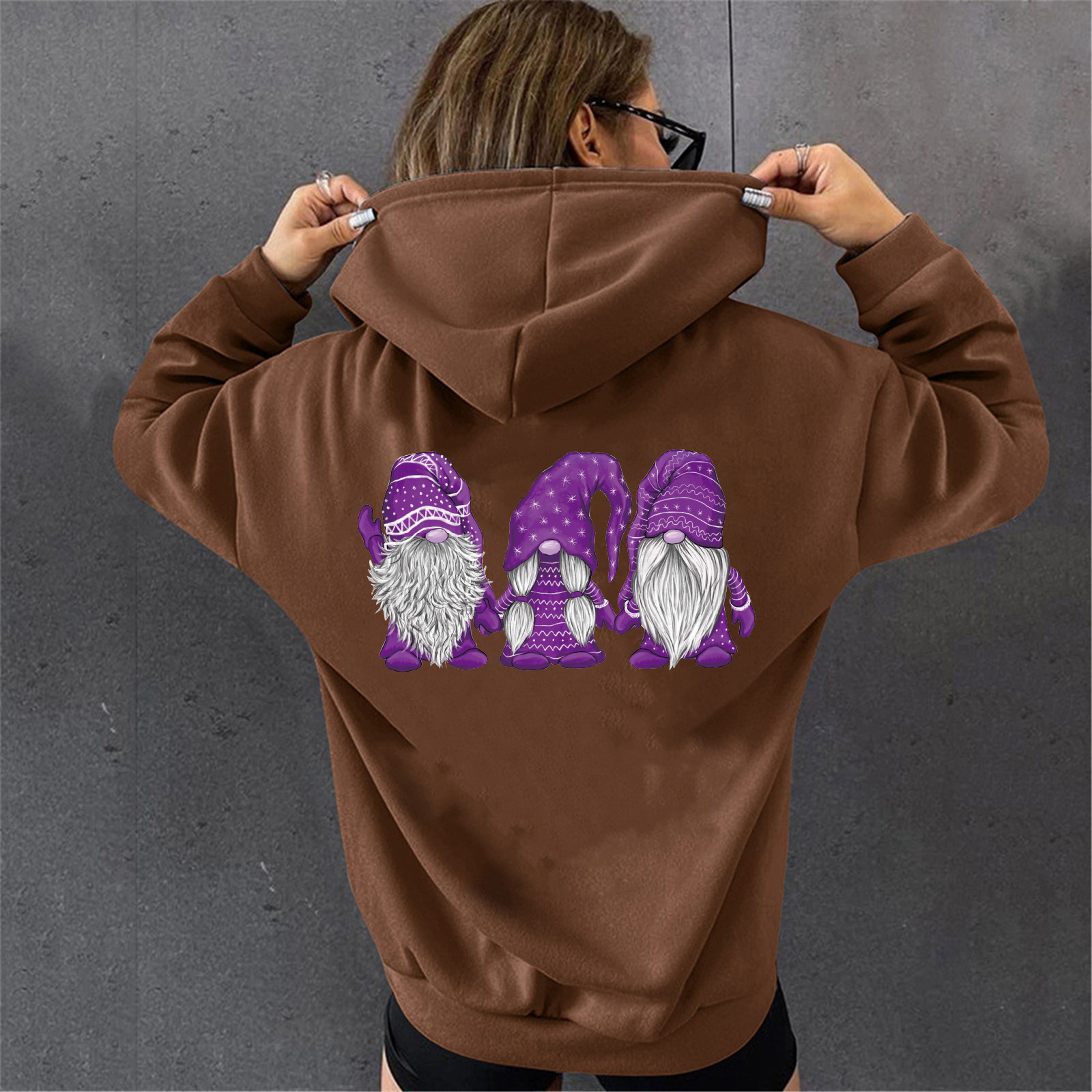595g Weight Long Sleeve Sleeve Length Regular Sleeve Sleeve Type Hoodies & Sweatshirts Long Sleeve Thermal Transfer Printing Casual Santa Claus