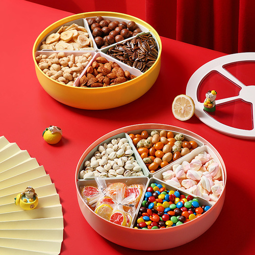 Lemon Fruit Plate Candy Box Light Luxury Creative Flower Shaped New Year's Goods Nut Dried Fruit Plate Manufacturer Dropshipping