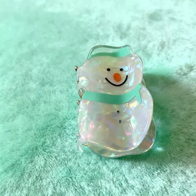 雪人造型冬季主题抓夹可爱俏皮发夹女后脑勺马尾夹半扎发头饰发饰