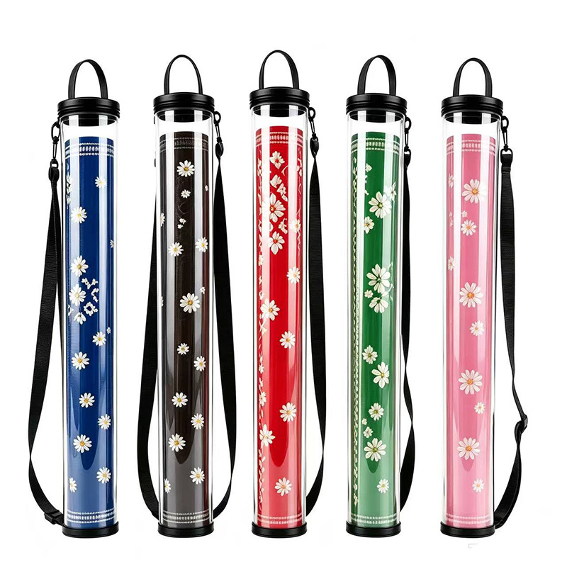 Mahjong mat storage bag, PVC cylindrical design with zipper, creative and reinforced, handheld style, for storing mahjong tablecloths
