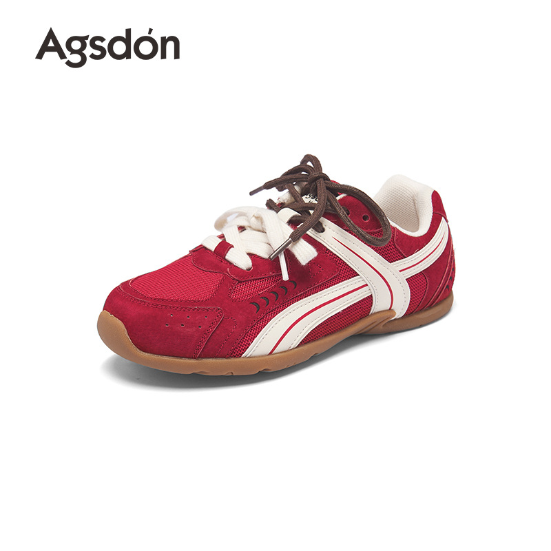 Augu Lion Deng rojo zapatos de entrenamiento de mujeres 2025 nuevo verano zapatos de carreras de suela suave zapatos deportivos ballet Gump zapatos de mujer