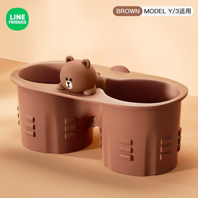 Car Water Cup Holder Suitable Car cup holder/beverage holder - modely3-silicone-water-cup-holder-brown