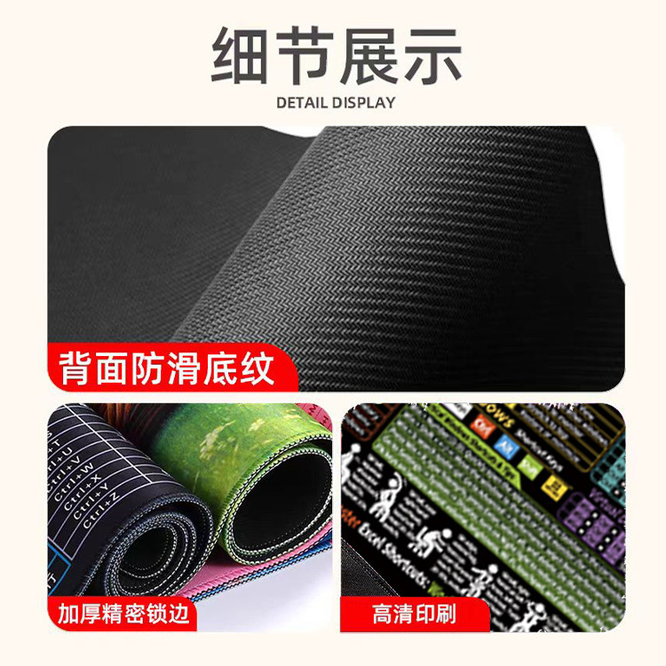 工厂直销跨境英文快捷键小号鼠标垫防滑锁边耐脏办公鼠标垫可定制|undefined