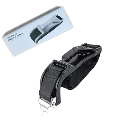 Car pregnant women safety belt safety buckle anti-collision belt adjuster mommy driving to prevent belly pregnancy safety belt (Car seat belt) - abs-pregnant-women-safety-belt-black