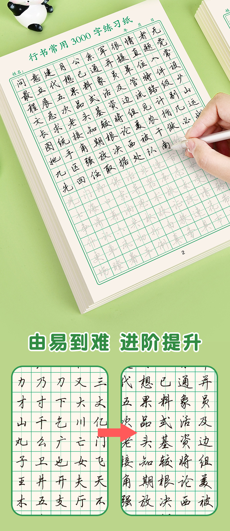 行书高频字常用字控笔训练字帖成人大学生硬笔书法入门临慕练字本-阿里巴巴