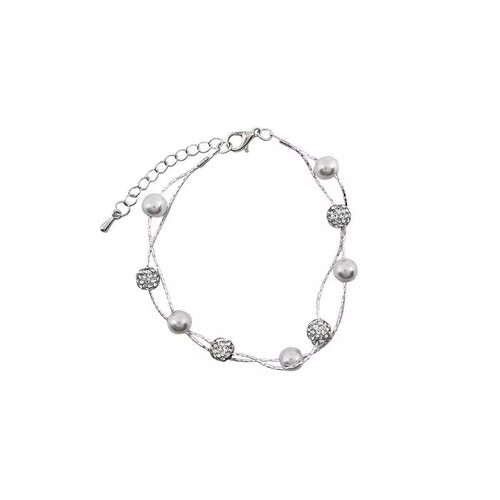Gypsophila double-layered pearl bracelet for girls, light luxury niche design, high-end bracelet, exquisite stacked hand jewelry