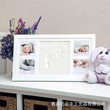 寶寶百天滿月紀念品相框 寶寶手足印手腳印 嬰兒手足印木質相框