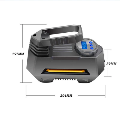 Portable handheld tire inflation pump car rechargeable electric car supplies tire inflation pump wholesale (Hava nasosu) - silver-gray-car-digital-display-model
