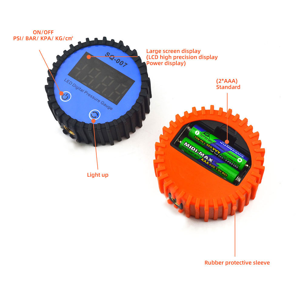 Tire Pressure Gauge Digital Display Pressure Meter Car Motorcycle Pressure Gauge Electronic Digital Display Large Screen Led Pressure Meter