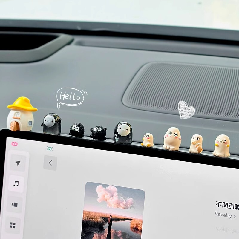 Small Ghost Car Accessories Ornaments Cute Cartoon Car Central Console Car Screen Lie-prone Car Internet Celebrity Decoration