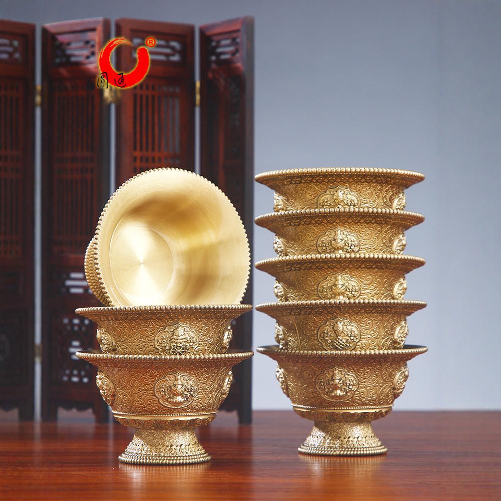 brass auspicious Tall make offerings to Buddha Altar Worship make offerings to Buddha water supply trumpet