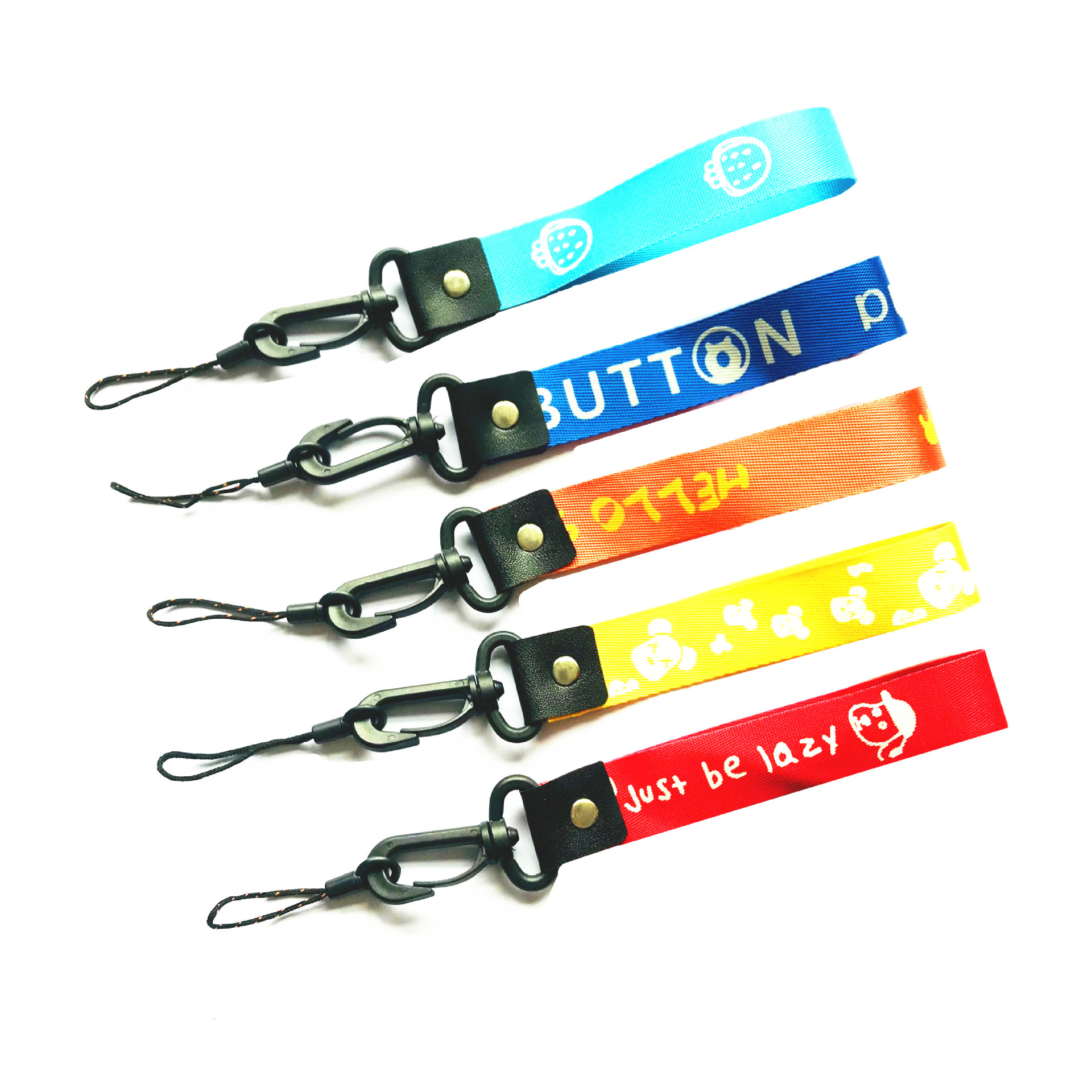 25cm Wide Short Mobile Phone Lanyard 2-in-1 Hooks Fashion Brand ID Card Holder Wrist Strap