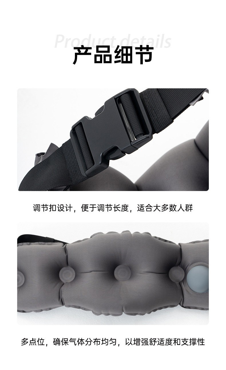 Portable press-inflatable lumbar cushion and pillow for travel, airplane, high-speed train, long-distance journeys, waist support and backrest